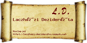 Laczházi Dezideráta névjegykártya